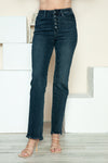 Explore More Collection - Judy Blue Full Size Button Fly Hem Destroy Straight Jeans