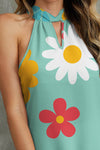 Explore More Collection - Flower Grecian Neck Tank