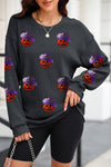 Explore More Collection - Sequin Pumpkin Long Sleeve Sweatshirt