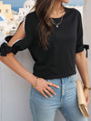 Explore More Collection - Round Neck Split Sleeve Blouse