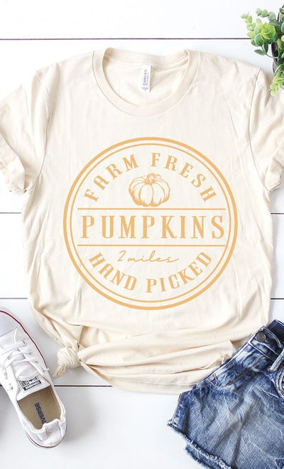 Explore More Collection - Farm Fresh Pumpkins Circle Graphic Tee