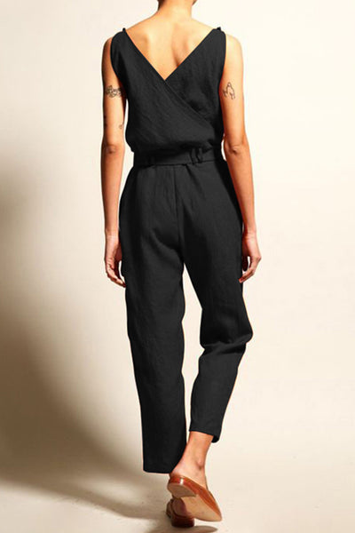 Explore More Collection - Full Size Surplice Sleeveless Jumpsuit