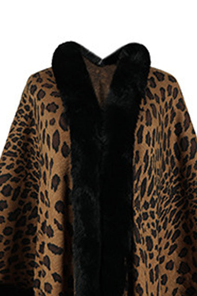 Explore More Collection - Leopard Open Front Poncho