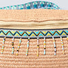 Explore More Collection - Bead Trim Straw Weave Crossbody Bag