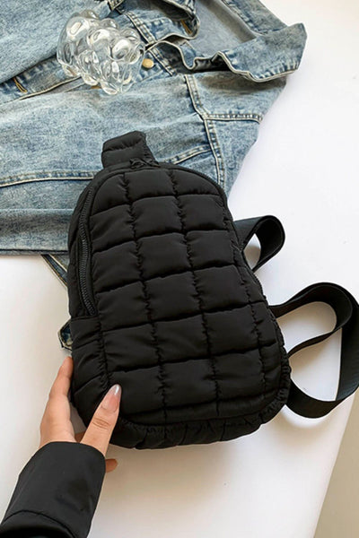 Explore More Collection - Quilted Nylon Crossbody  Bag