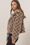 Explore More Collection - HYFVE Zip Up Sherpa Checkered Hooded Jacket