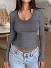 Explore More Collection - Scoop Neck Long Sleeve T-Shirt