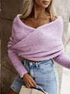 Explore More Collection - Long Sleeve Cropped Knit Top