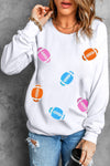 Explore More Collection - Football Round Neck Long Sleeve Sweatshirt