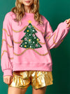 Explore More Collection - Sequin Christmas Tree Round Neck Sweatshirt