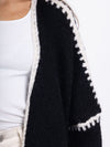 Explore More Collection - Double Take Contrast Open Front Dropped Shoulder Cardigan