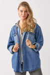 Explore More Collection - RISEN Zip Up Hooded Denim Shirt