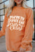 Explore More Collection - Letter Graphic Round Neck Long Sleeve Oversize Sweatshirt