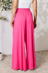 Explore More Collection - Double Take Full Size Smocked Wide Waistband Wide Leg Pants