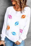 Explore More Collection - Football Round Neck Long Sleeve Sweatshirt