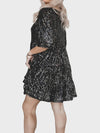 Explore More Collection - Full Size Sequin Round Neck Half Sleeve Mini Dress