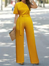 Explore More Collection - Plus Size Single Shoulder Tie Waist Jumpsuit