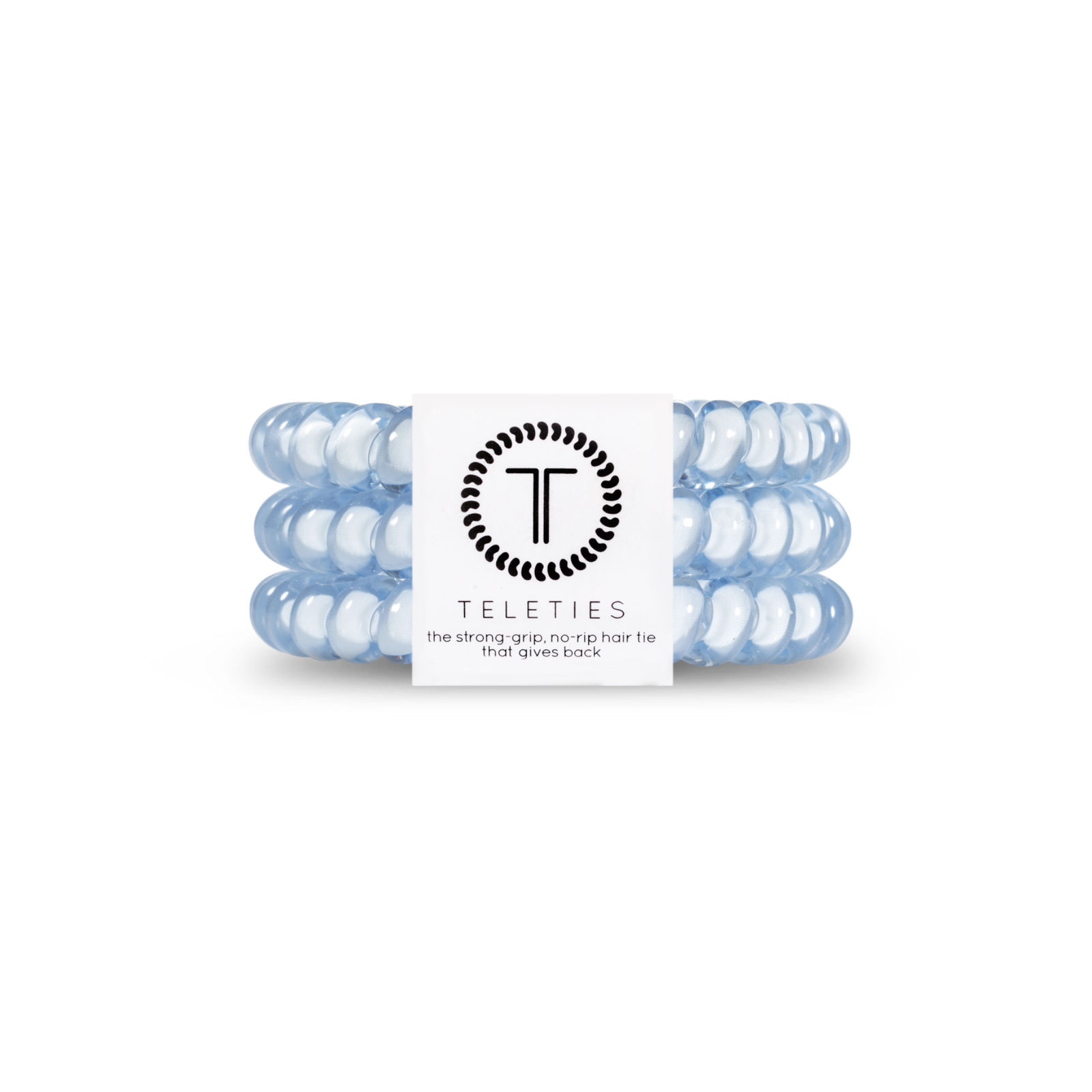 Washed Denim - Small Spiral Hair Coils, Hair Ties, 3-pack - Teleties