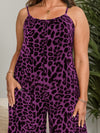 Explore More Collection - Full Size Leopard Scoop Neck Wide Leg Jumpsuit