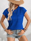 Explore More Collection - Round Neck Cap Sleeve Blouse