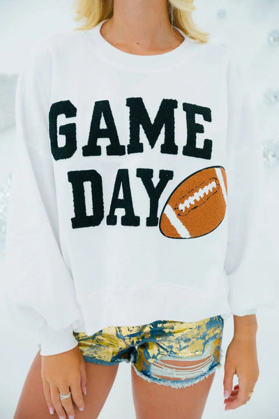 Explore More Collection - GAME DAY Round Neck Long Sleeve Sweatshirt