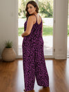 Explore More Collection - Full Size Leopard Scoop Neck Wide Leg Jumpsuit