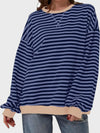 Comfy Time - Contrast Striped Long Sleeve Sweatshirt