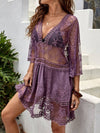 Explore More Collection - Lace Detail Plunge Cover-Up Dress