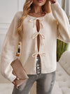 Explore More Collection - Devine Tied Round Neck Dropped Shoulder Cardigan