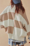 Explore More Collection - Color Block Round Neck Long Sleeve Sweater