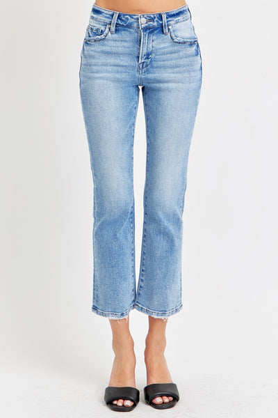 Explore More Collection - RISEN Full Size Low Rise Crop Slim Straight Jeans