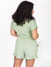 Explore More Collection - Ruffled Boat Neck Short Sleeve Romper