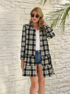 Explore More Collection - Ruffle Hem Plaid Button Down Long Sleeve Dress