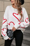 Explore More Collection - Angel Wings Heart Dropped Shoulder Long Sleeve Sweater