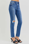 Explore More Collection - RISEN Full Size High Rise Ankle Skinny Knee Distressed Jeans