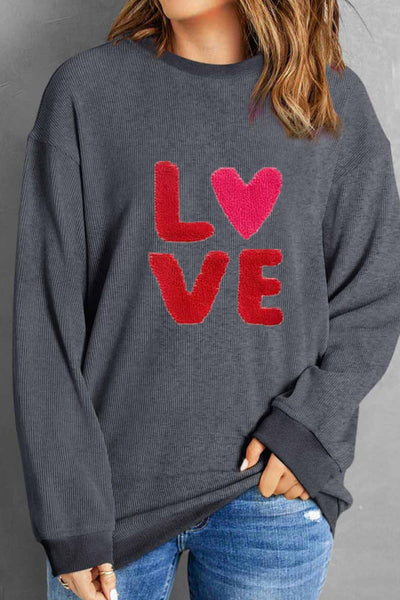 Explore More Collection - Valentine’s Day LOVE Round Neck Long Sleeve Sweatshirt