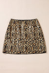 Explore More Collection - Sequin Leopard Mini Skirt