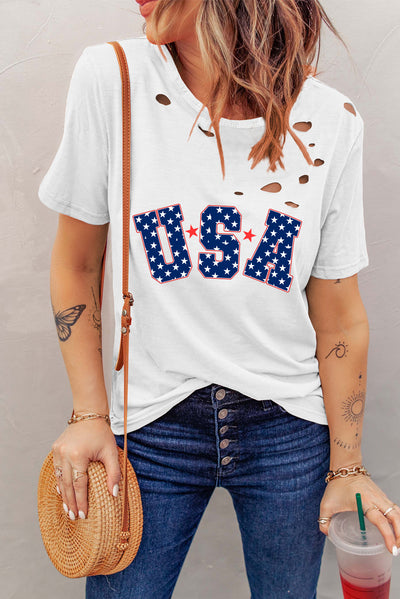 Explore More Collection - USA Round Neck Short Sleeve T-Shirt