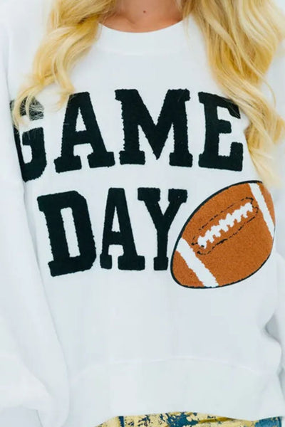 Explore More Collection - GAME DAY Round Neck Long Sleeve Sweatshirt