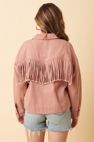 Explore More Collection - Mittoshop Fringe Detail Cotton Twill Jacket