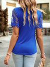 Explore More Collection - Lace Detail Round Neck Short Sleeve T-Shirt