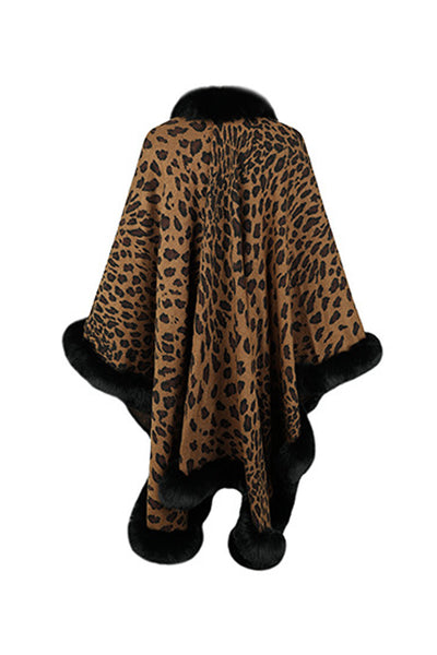 Explore More Collection - Leopard Open Front Poncho