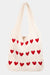 Explore More Collection - Fame Contrast Heart Crochet Tote Bag