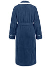 Explore More Collection - Contrast Trim Tie Waist Lounge Nightgown with Pockets