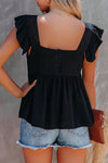 Explore More Collection - Full Size Ruffled Square Neck Cap Sleeve Blouse