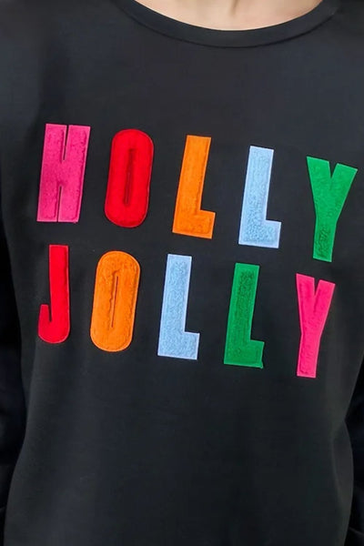 Explore More Collection - HOLLY JOLLY Round Neck Long Sleeve Top