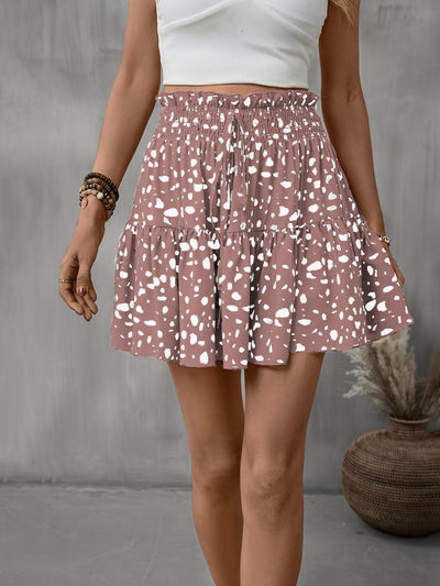 Explore More Collection - Frill Tied Printed Mini Skirt