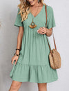 Explore More Collection - Full Size V-Neck Short Sleeve Dress