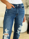 Explore More Collection - Judy Blue Full Size Mid Rise Distressed Raw Hem Jeans