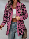 Explore More Collection - Full Size Leopard Collared Neck Button Up Long Sleeve Jacket